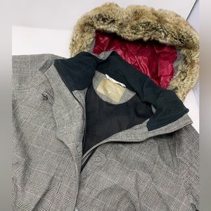 Athleta Women’s Parka Black/Gray Faux Fur Hood Coat Sz Large